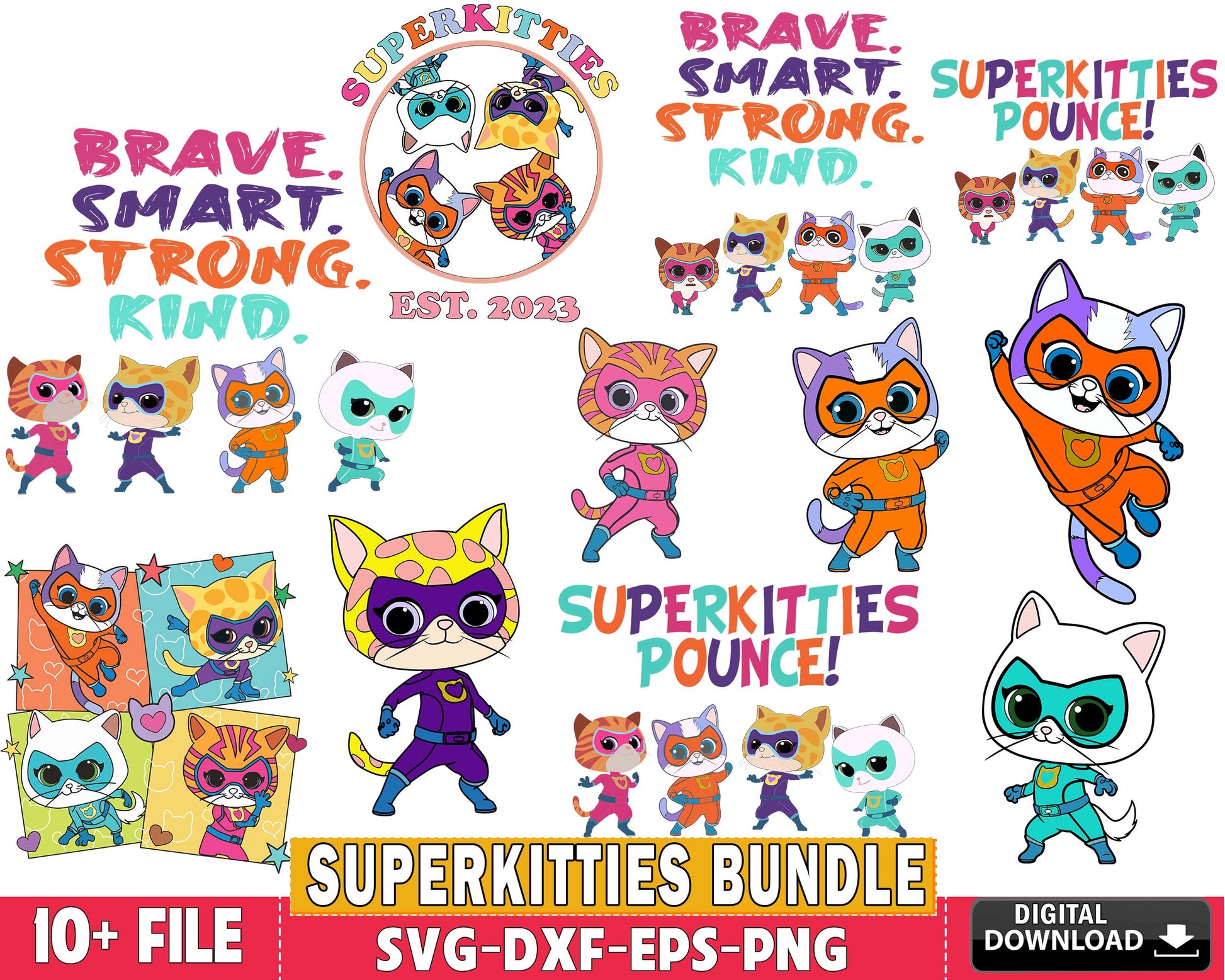10+ file superkitties bundle svg ,Hero Kitties Super Cats Brave, super ...