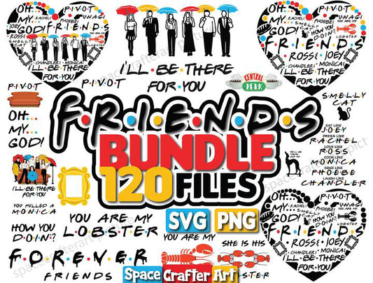 Friends Bundle svg,120+ files Friends svg eps png, for Cricut, Silhouette, digital, file cut