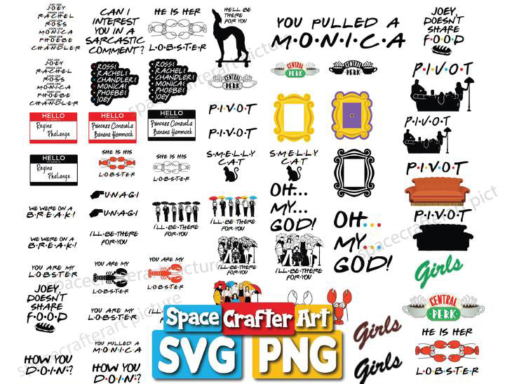 Friends Bundle svg,120+ files Friends svg eps png, for Cricut, Silhouette, digital, file cut