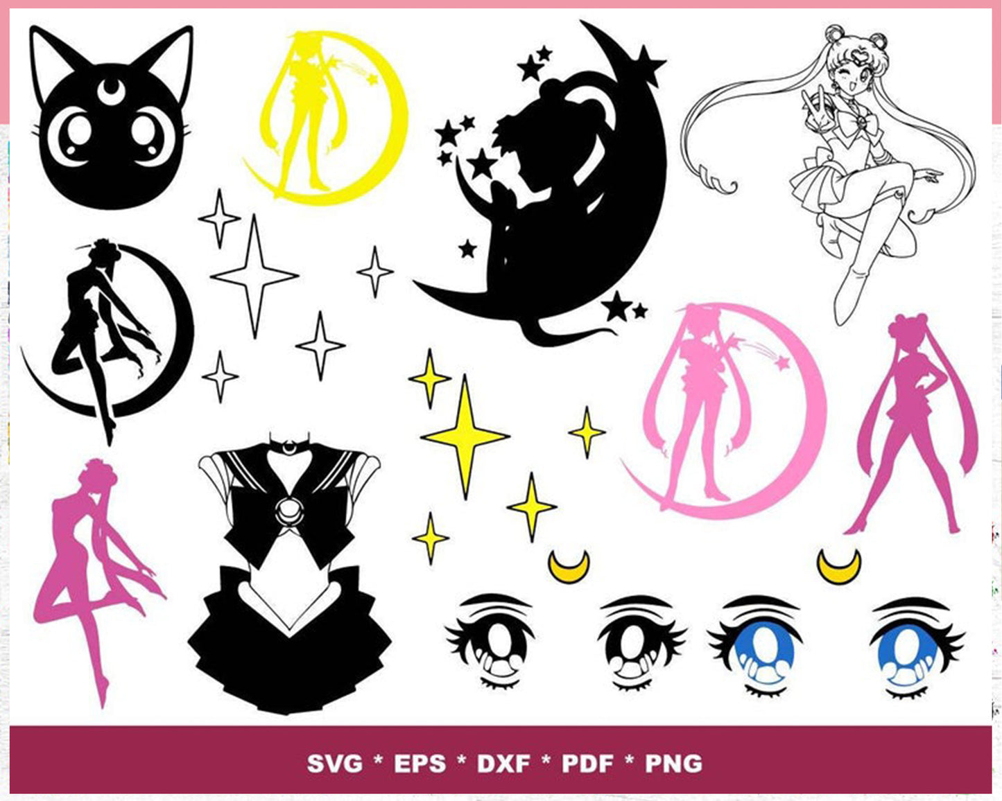 200+ Sailor Moon svg, Feminist svg, Girls svg, woman svg, equal rights svg, gender balance sticker svg dxf eps png, for Cricut, Silhouette, digital, file cut