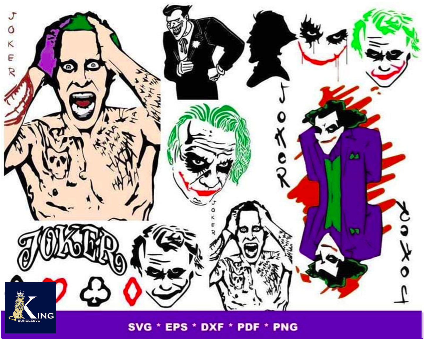 Joker Bundle svg,1000+ files Joker svg eps png, for Cricut, Silhouette, digital, file cut