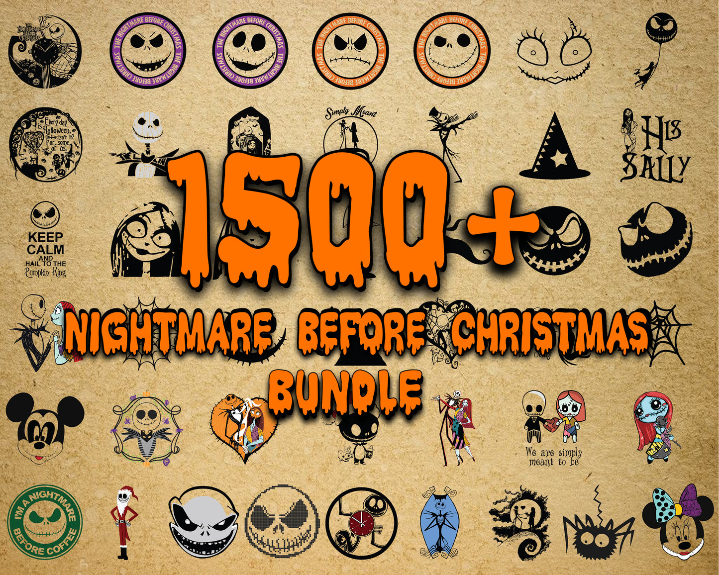 1500+file Nightmare Before Christmas  svg dxf eps png, bundle halloween  cricut, for Cricut, Silhouette, digital, file cut