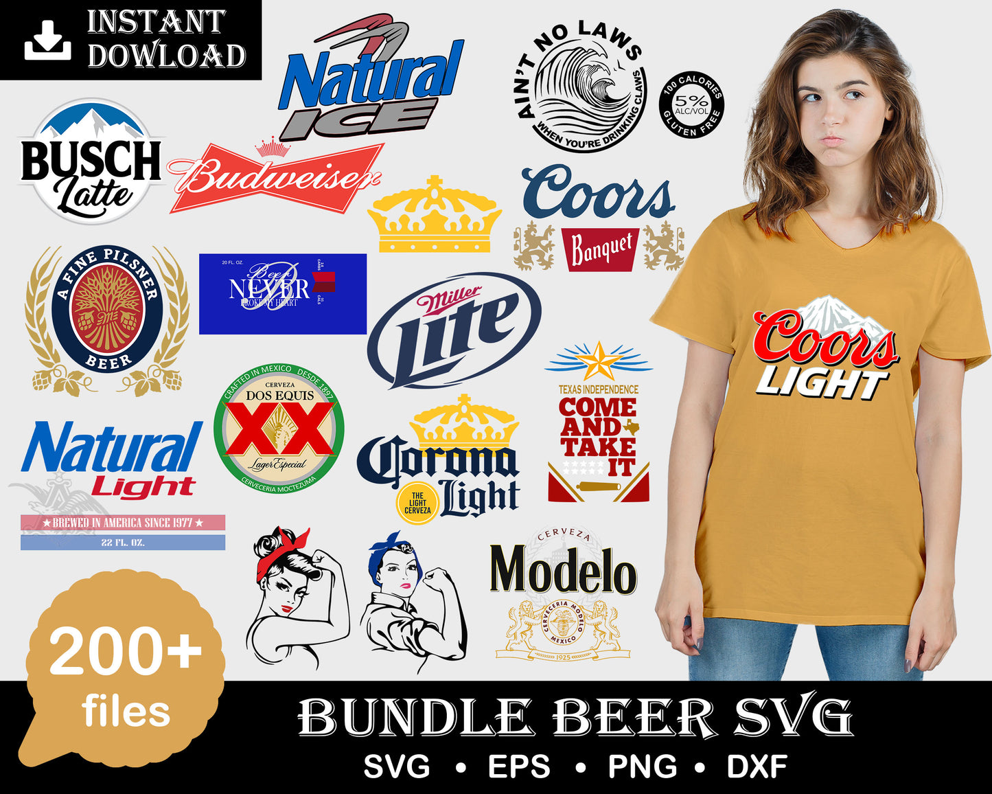 150+ Beer SVG Bundle dxf eps png, for Cricut, Silhouette, digital, file cut