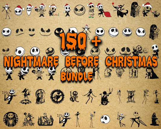 150+ File Nightmare Before Christmas svg dxf eps png, bundle halloween  cricut, for Cricut, Silhouette, digital, file cut