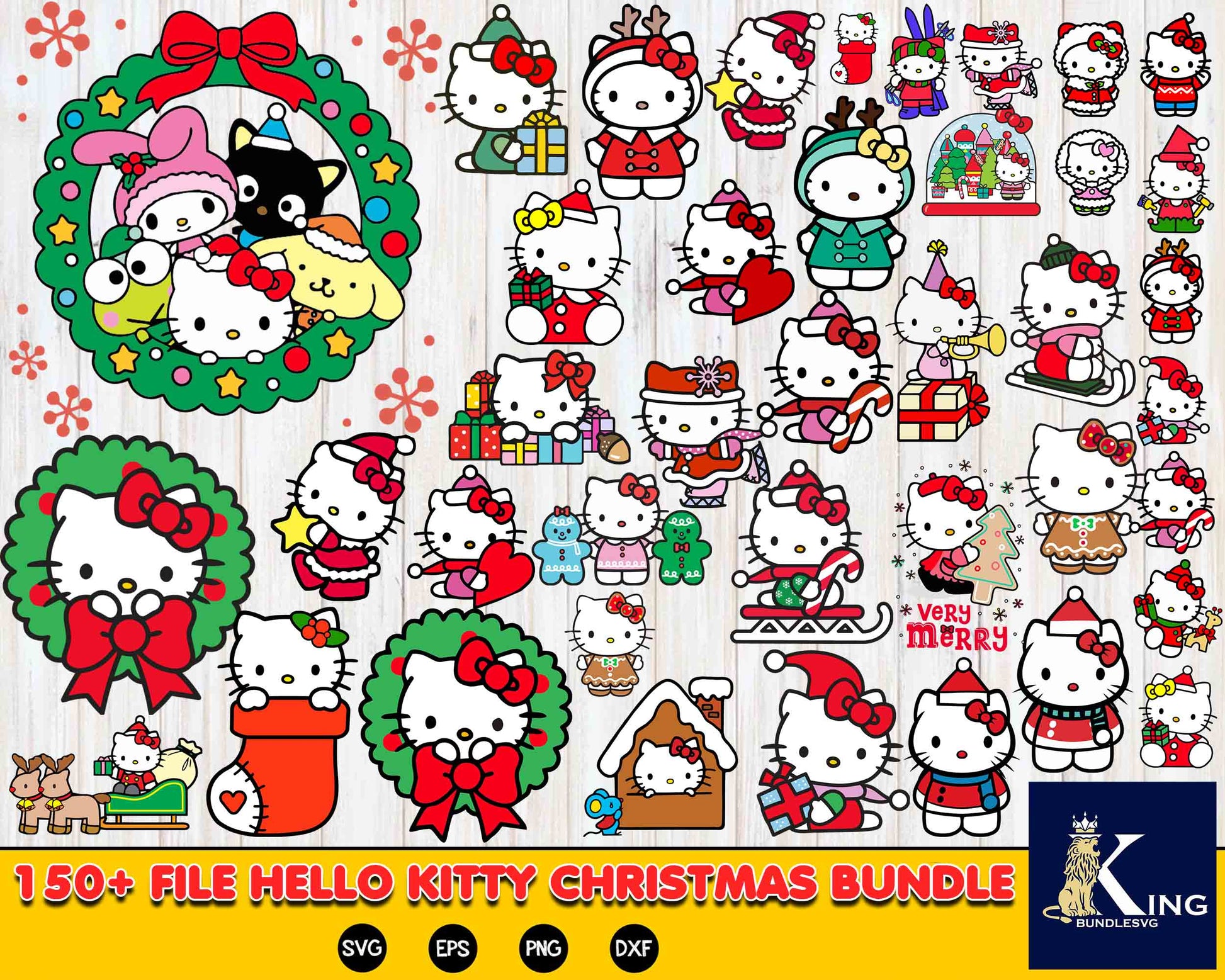 150+ file hello-kitty christmas bundle svg , Mega hello-kitty christma –  kingbundlesvg