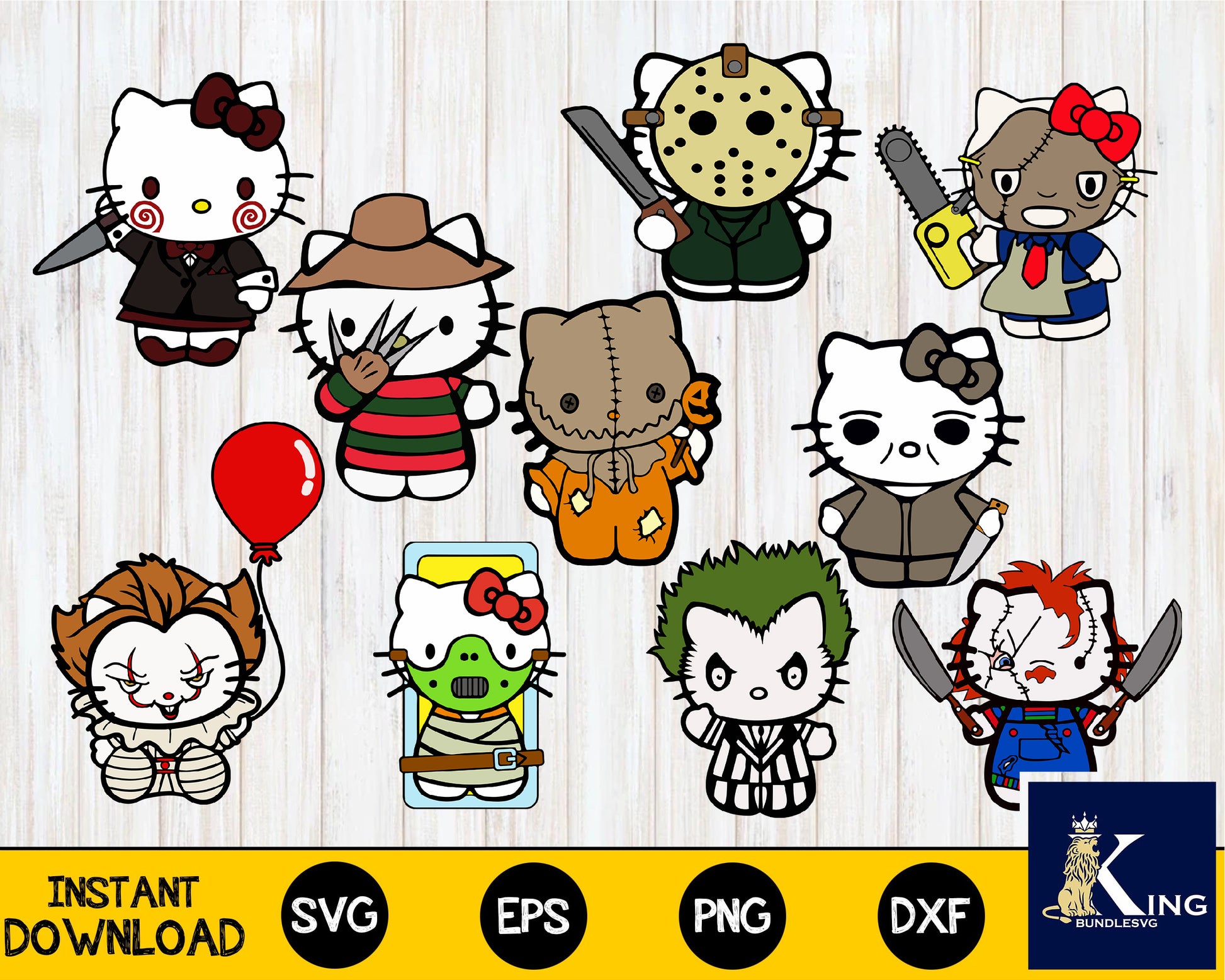 Halloween Hello-kitty SVG PNG JPG 5 for Cricut 