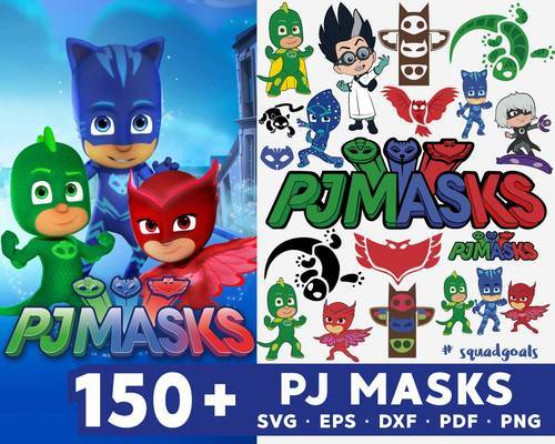 PJ Masks Bundle svg,150+ files PJ Masks svg eps png, for Cricut, Silhouette, digital, file cut