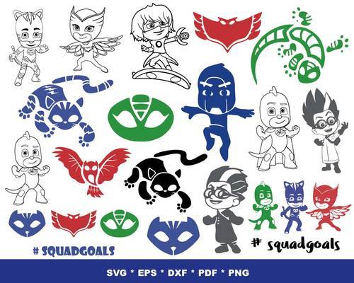 PJ Masks Bundle svg,150+ files PJ Masks svg eps png, for Cricut, Silhouette, digital, file cut