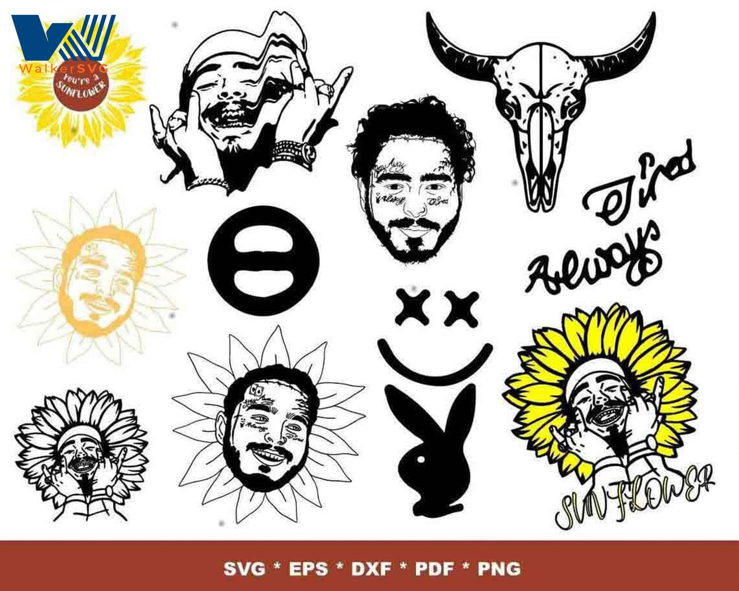 Post Malone Bundle svg,270+ files Post Malone svg eps png, for Cricut, Silhouette, digital, file cut