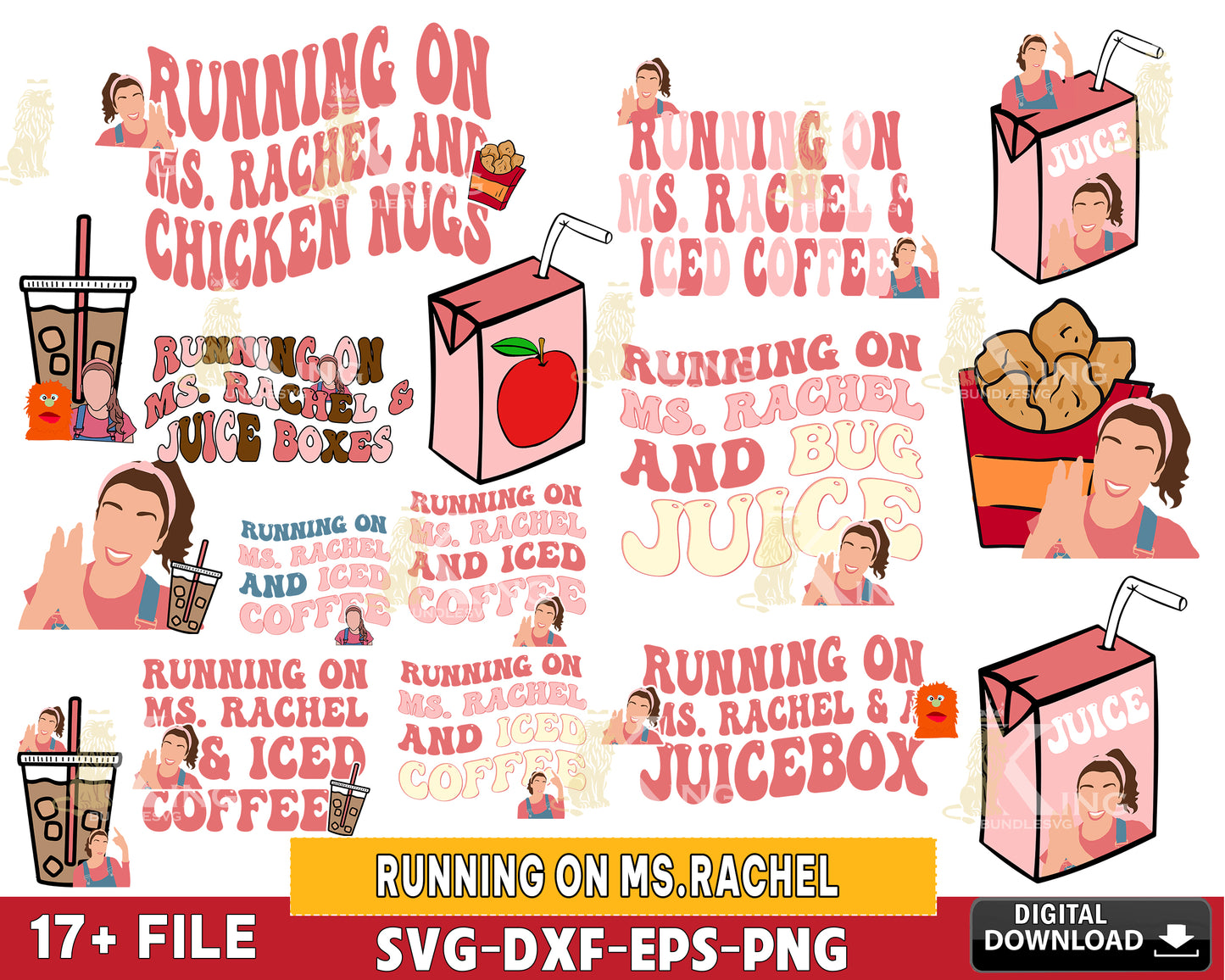 15+file Running On Ms.Rachel svg bundle , cricut, for Cricut, Silhouette, digital, file cut