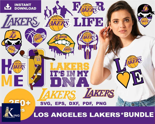 Los Angeles Lakers Bundle svg,250+ files Los Angeles Lakers svg eps png, for Cricut, Silhouette, digital, file cut