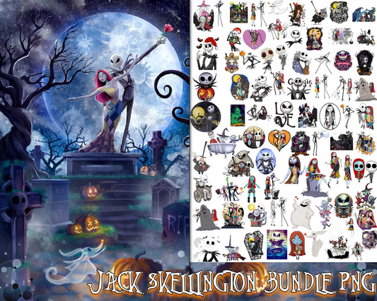 170+ file Jack skellington  PNG, bundle Halloween PNG , Silhouette, digital , Instant Download