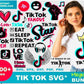 TikTok Bundle svg,1000+ files TikTok svg eps png, for Cricut, Silhouette, digital, file cut