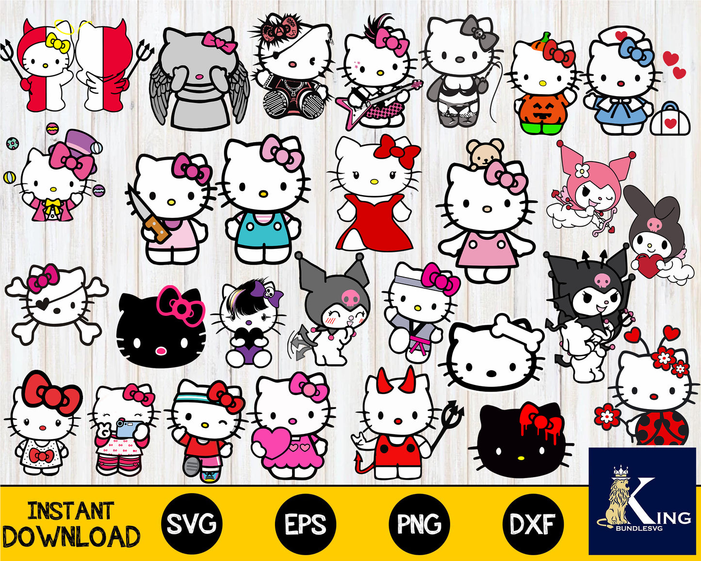 1800+ file hello kitty SVG DXF EPS PNG, bundle hello kitty svg, cricut, for Cricut, Silhouette, digital, file cut