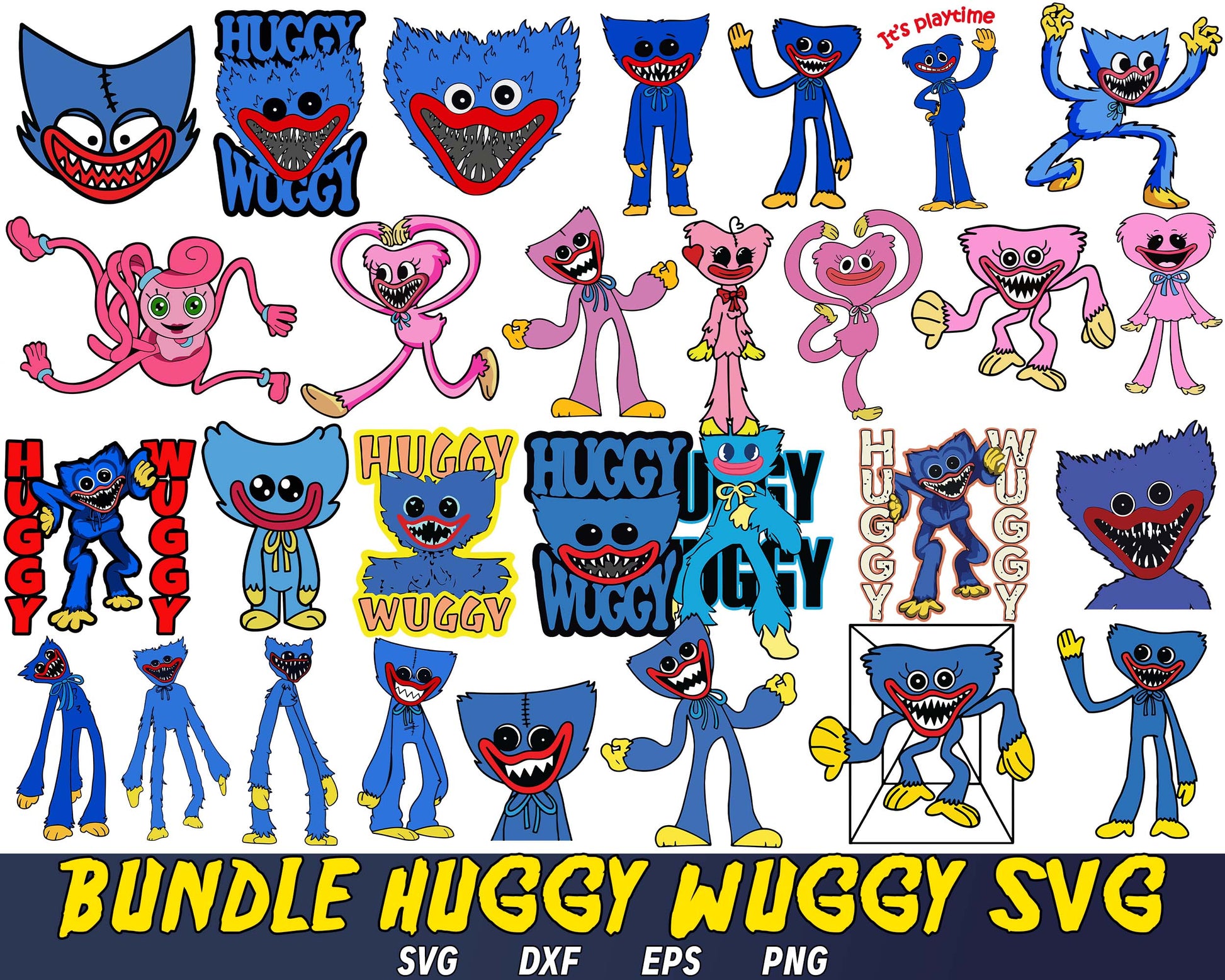 Huggy Wuggy PNG, SVG, JPG, Dxf, Poppy Playtime, Huggy Wuggy