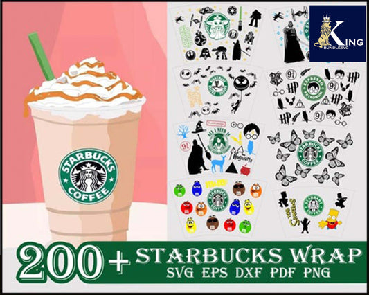 Starbucks Wrap Bundle svg,200+ Starbucks Wrap svg eps png, for Cricut, Silhouette, digital, file cut