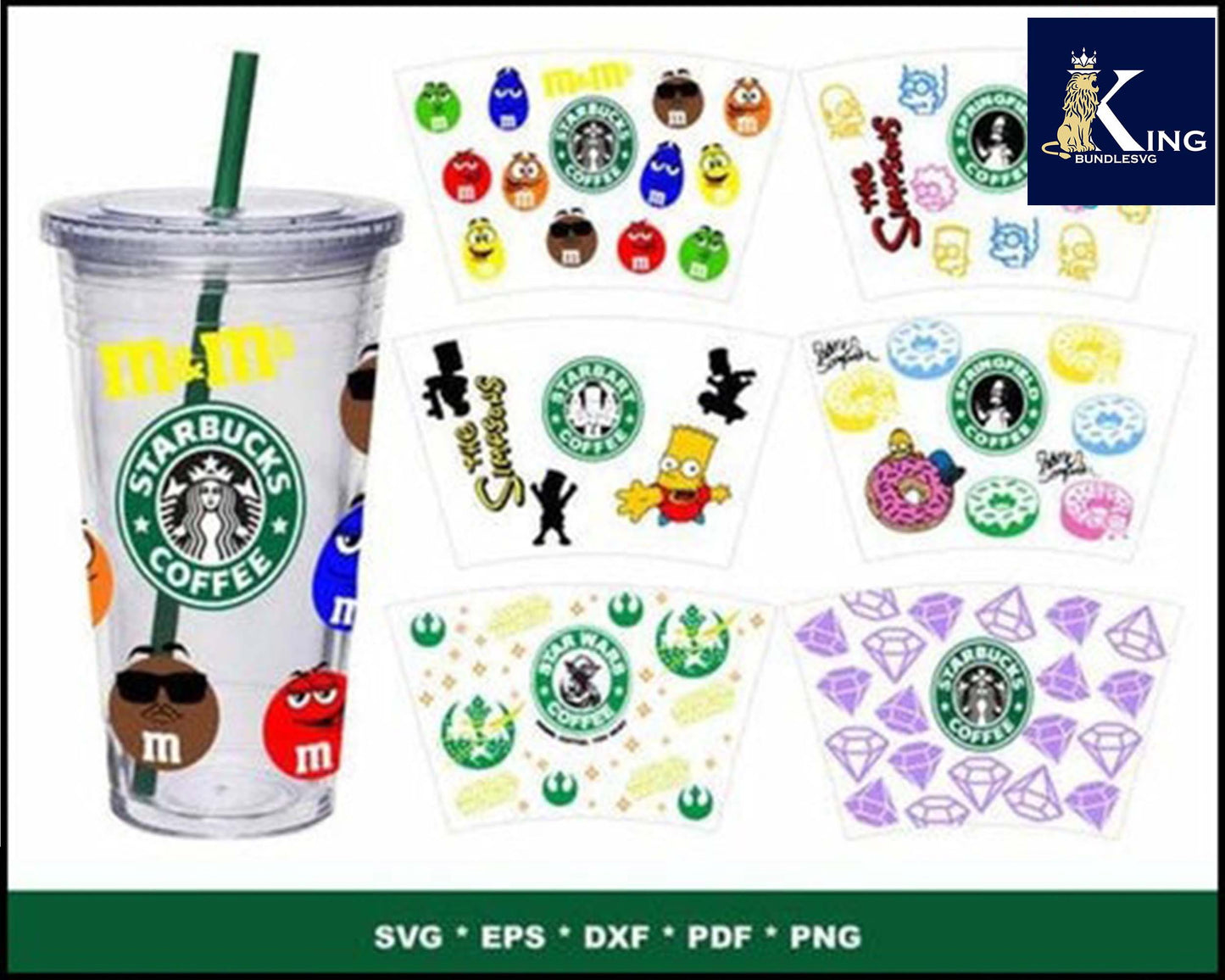 Starbucks Wrap Bundle svg,200+ Starbucks Wrap svg eps png, for Cricut, Silhouette, digital, file cut