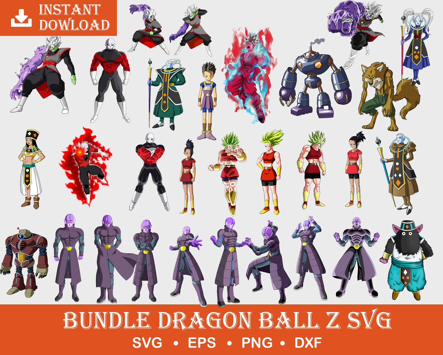 200+ files Dragon Ball Z Bundle svg, 200+ files Dragon Ball  Z svg eps png, for Cricut, Silhouette, digital, file cut