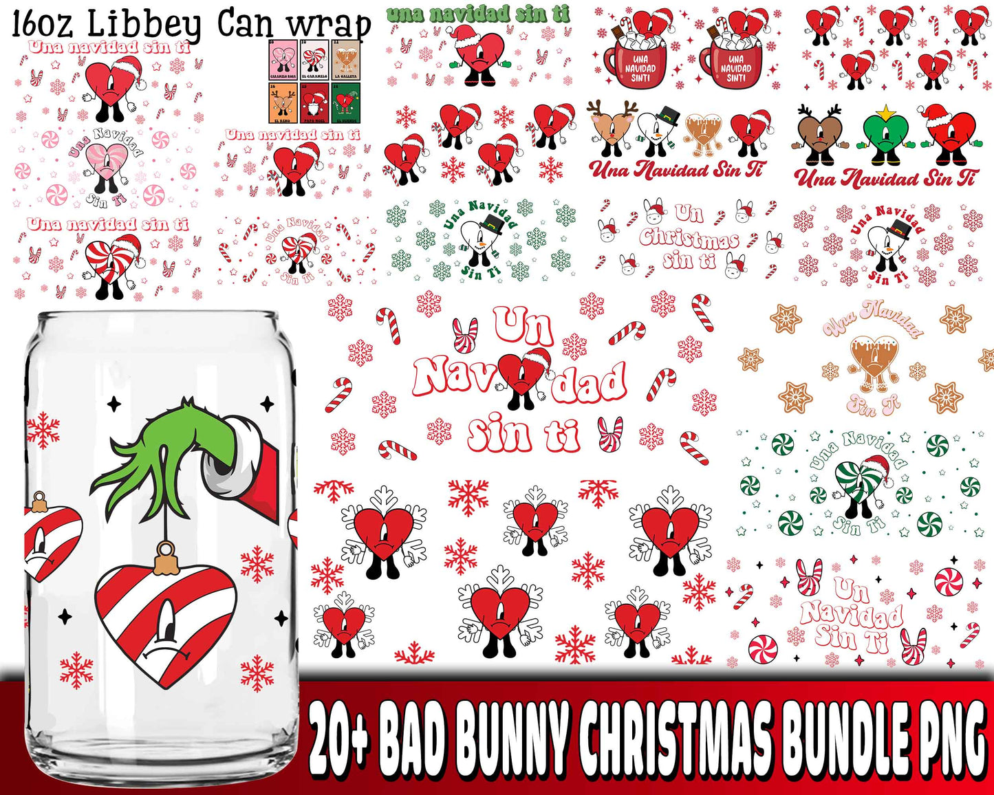 Ultimate glass can christmas bundle PNG , glass can grinch PNG , for Cricut, Silhouette, digital, file cut