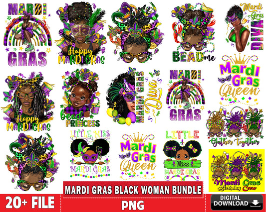 20+ file mardi gras black woman bundle  PNG , mardi gras black woman PNG, for Cricut, Silhouette, digital download, file cut