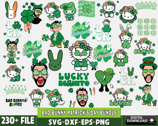 230+ file Bad Bunny Patrick's day bundle svg , Bad Bunny Patrick's day Digital Cut Files svg eps dxf png file, for Cricut, Silhouette, digital download , file cut