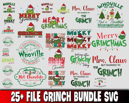 25+ file Grinch bundle SVG , Grinch bundle SVG DXF EPS PNG , for Cricut, Silhouette, digital, file cut