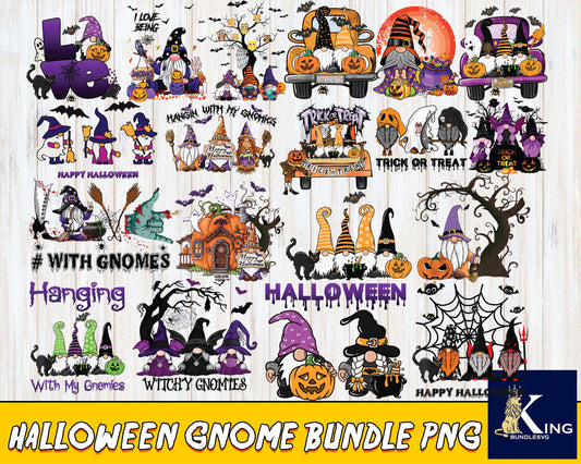 25+ file Halloween Gnome Bundle PNG, bundle Halloween PNG , Silhouette, digital , Instant Download