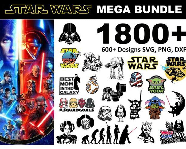 Star Wars Bundle svg,1800+ files Star Wars svg eps png, for Cricut, Silhouette, digital, file cut