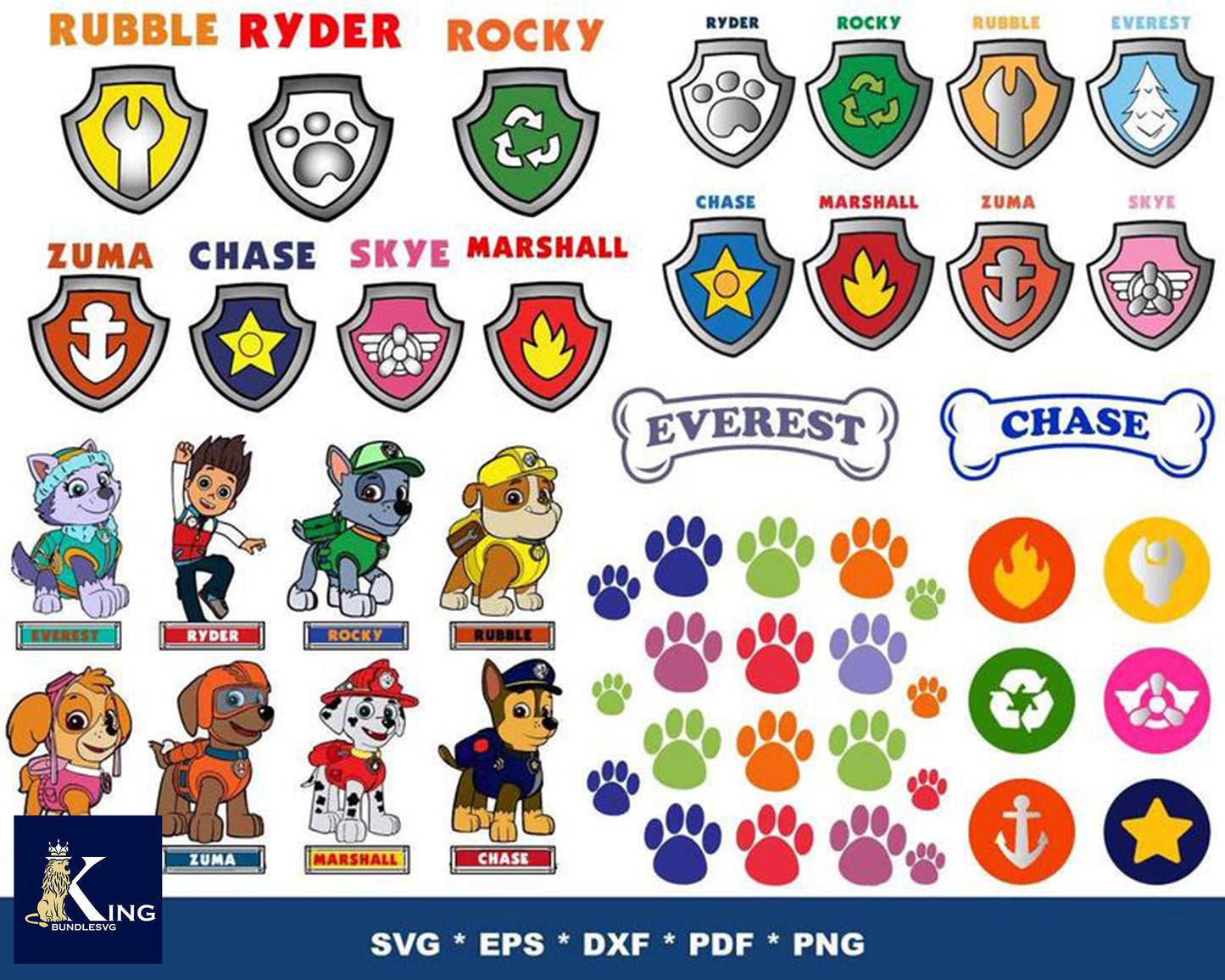 Paw Patrol Bundle svg,1000+ files Paw Patrol svg eps png, for Cricut, Silhouette, digital, file cut