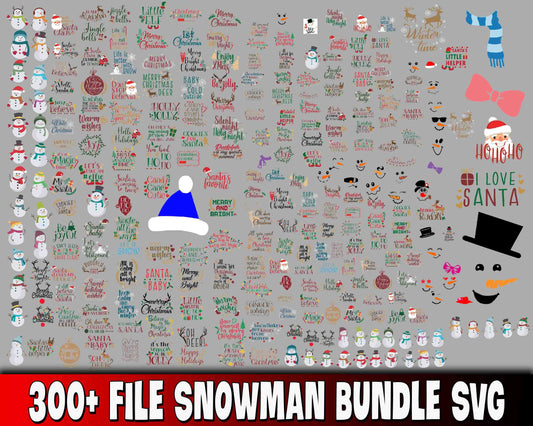 300+ file Snowman bundle SVG , Snowman bundle SVG DXF EPS PNG , for Cricut, Silhouette, digital, file cut