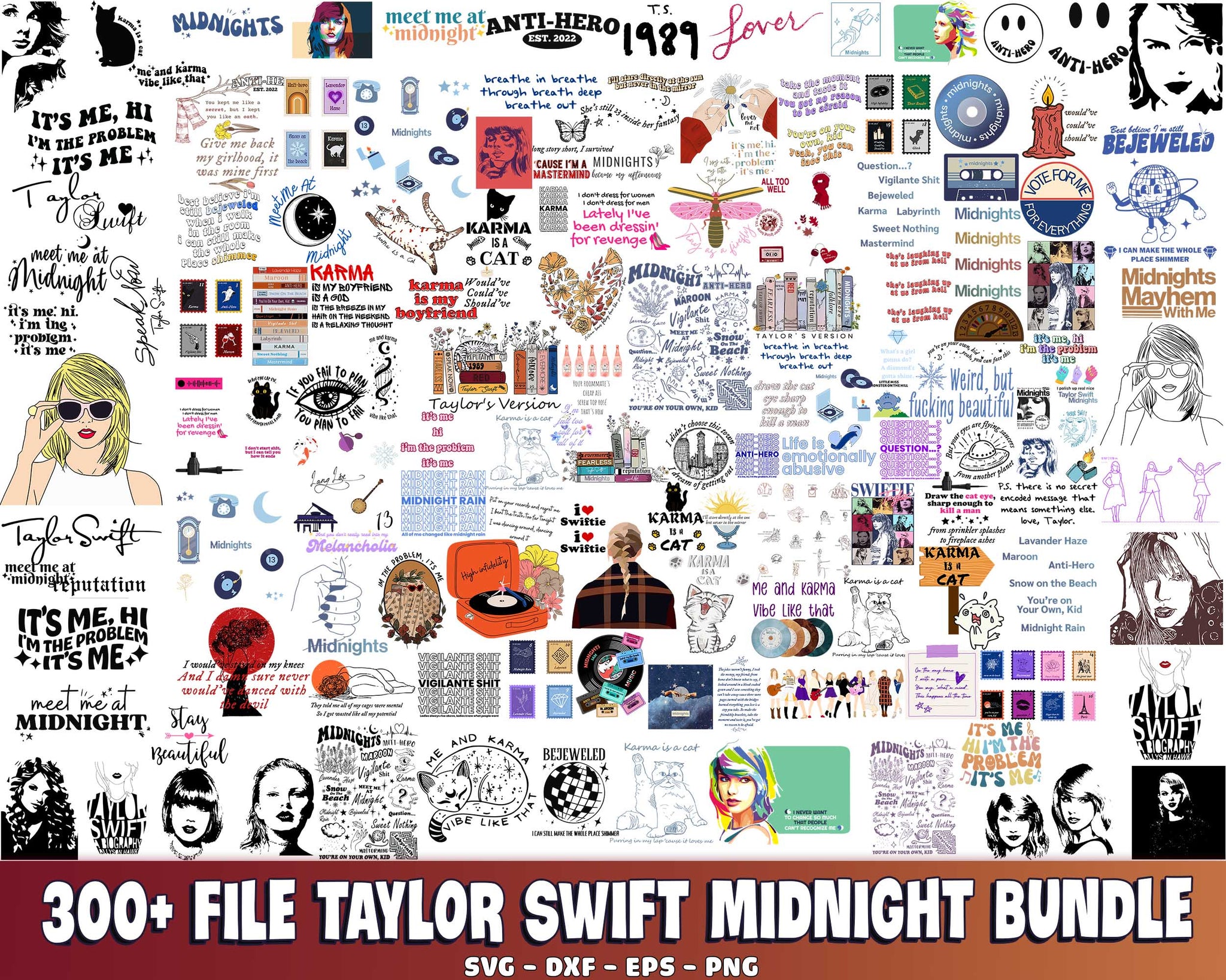 300+ file Taylor Midnights bundle SVG DXF EPS PNG, Taylor Swift Inspir ...