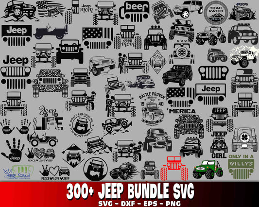 300+ file jeep bundle PNG , Mega bundle jeep PNG , for Cricut, Silhouette, digital, file cut