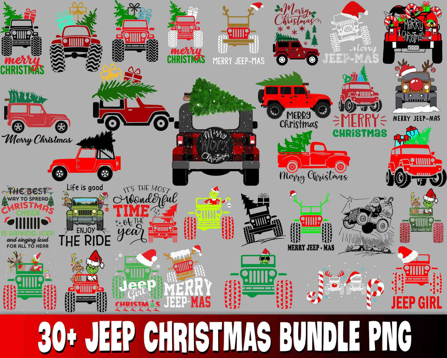 30+ file jeep christmas bundle PNG , Mega bundle jeep christmas PNG , for Cricut, Silhouette, digital, file cut