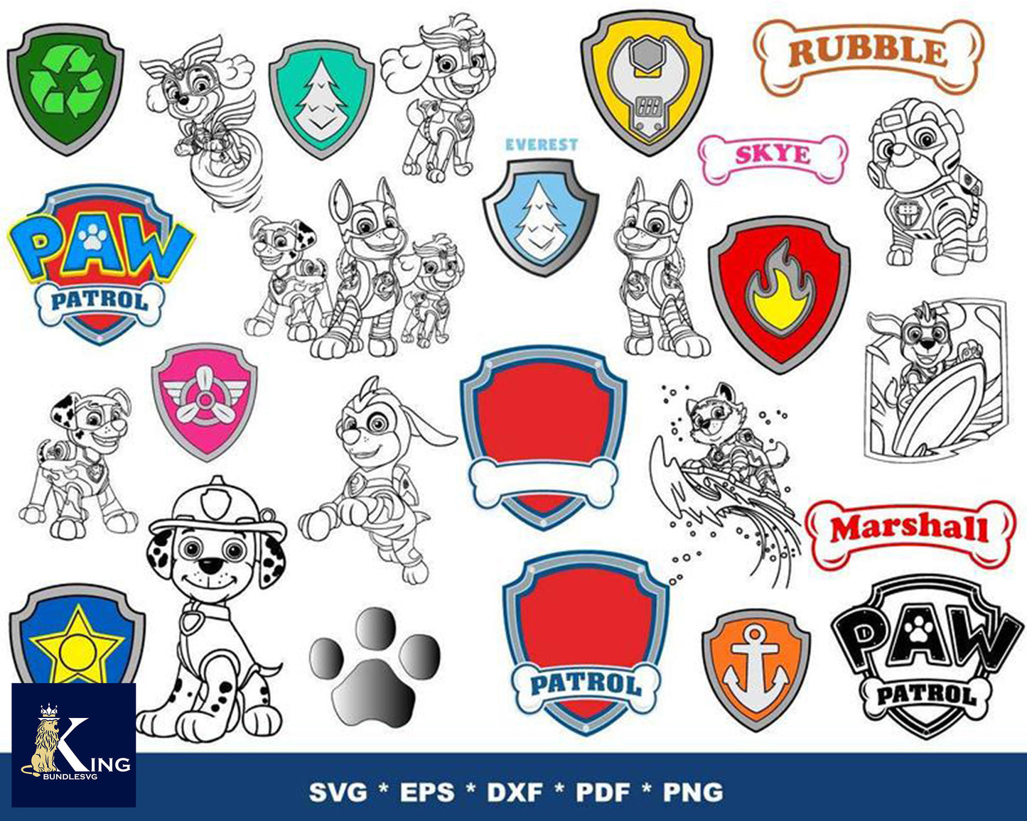 Paw Patrol Bundle svg,1000+ files Paw Patrol svg eps png, for Cricut, Silhouette, digital, file cut