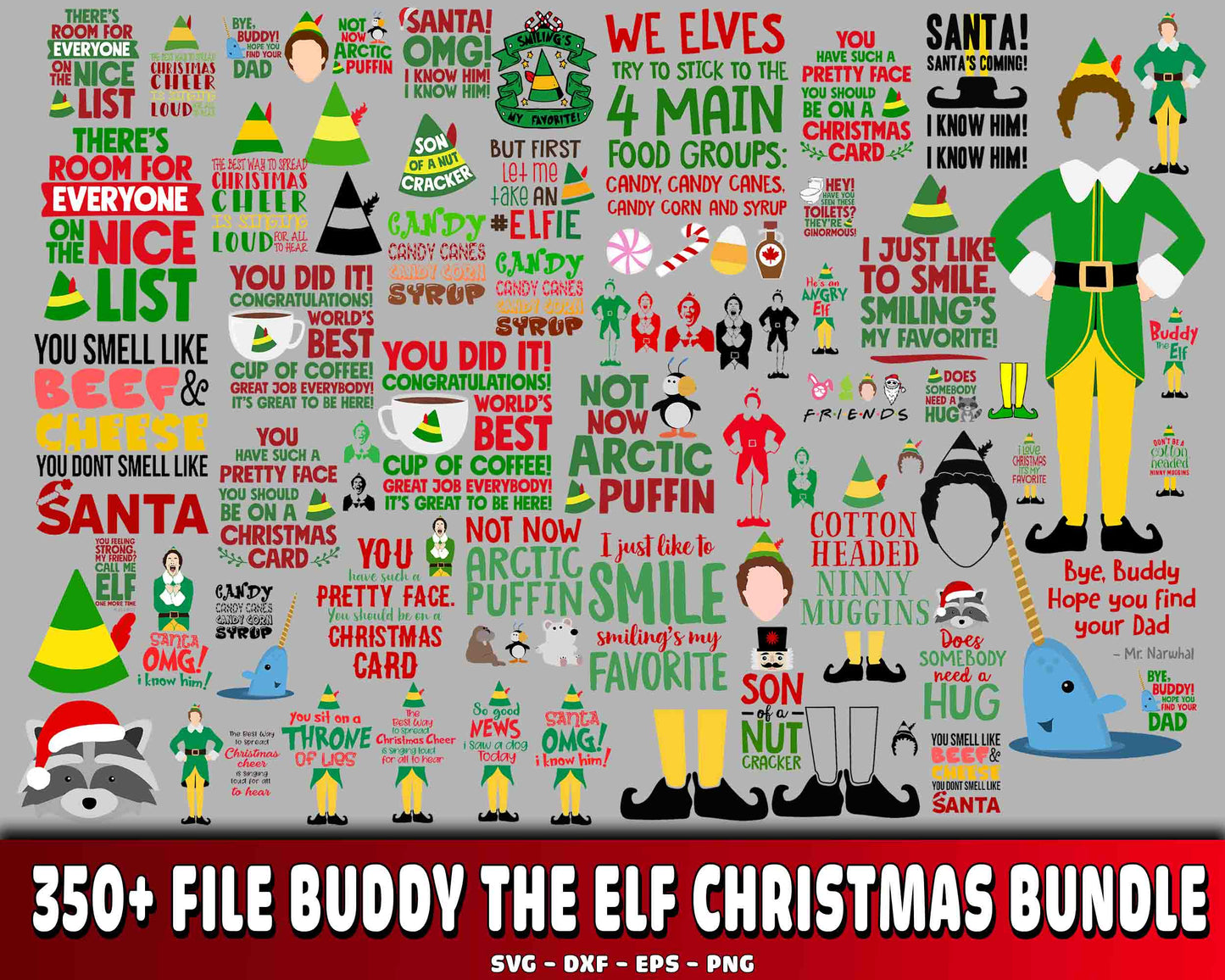 Buddy The Elf Christmas bundle SVG , 350+ file Buddy The Elf