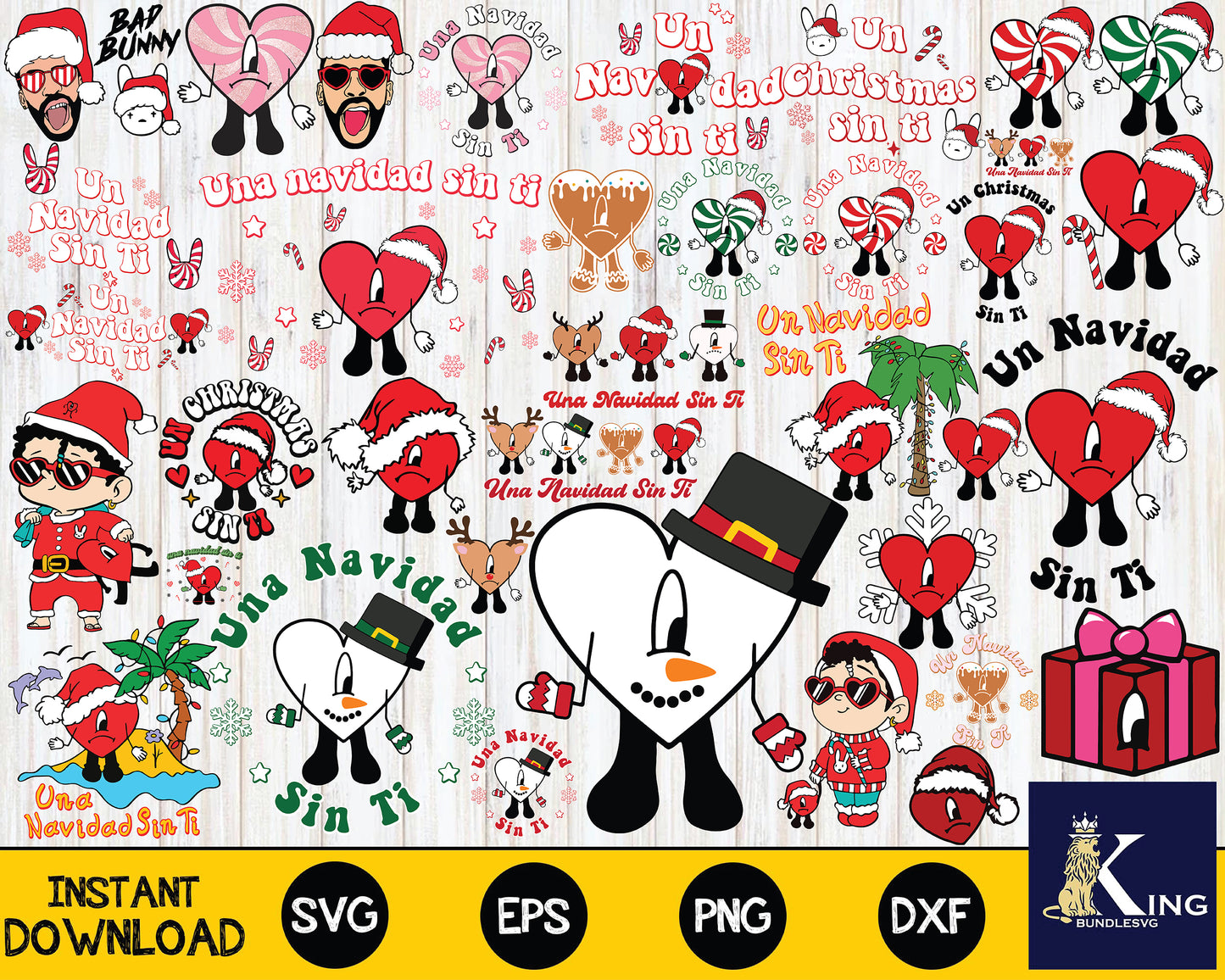 Christmas Bad Bunny SVG, 350+ file Christmas Bad Bunny Svg, christmas Un verano sin ti Layered SVG, Mega Bundle  Xmas 20222 Bad Bunny digital designs, dxf svg eps png, for Cricut, Silhouette, digital, file cut