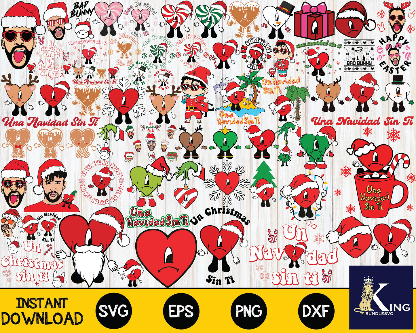 380+file Bad bunny christmas svg,Bad bunny christmas svg eps png, for Cricut, Silhouette, digital, file cut