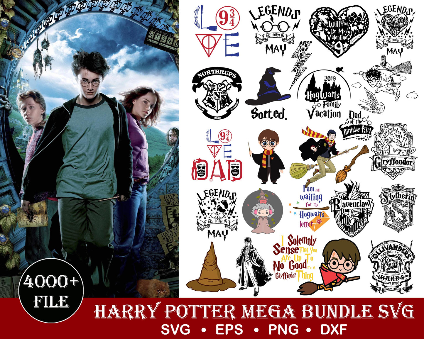 Harry Potter Bundle svg,4000+ files Harry Potter svg eps png, for Cricut, Silhouette, digital, file cut