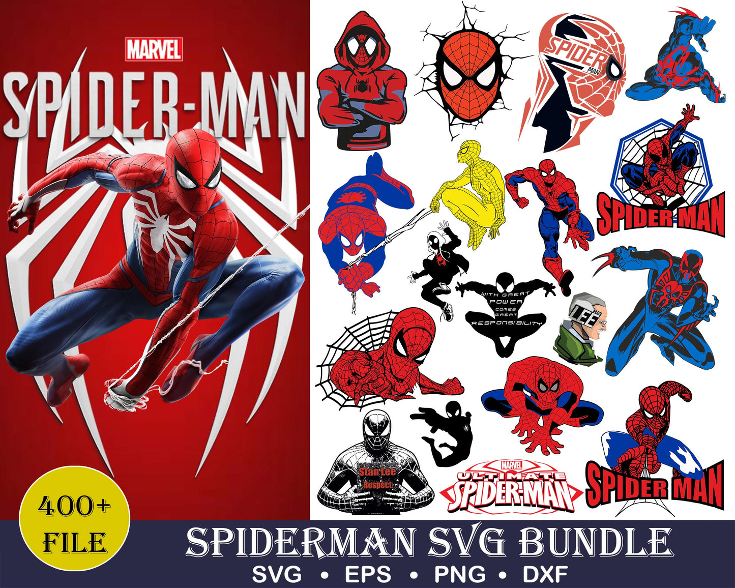 400+ file Spiderman Bundle svg,400+ files Spiderman svg eps png, for Cricut, Silhouette, digital, file cut