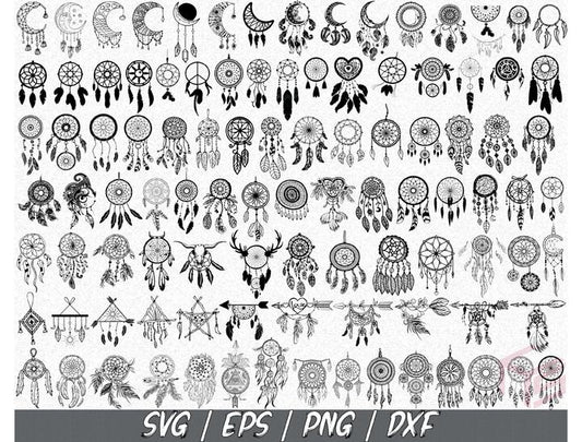 Dreamcatcher Bundle svg,400+ files Dreamcatcher svg eps png, for Cricut, Silhouette, digital, file cut