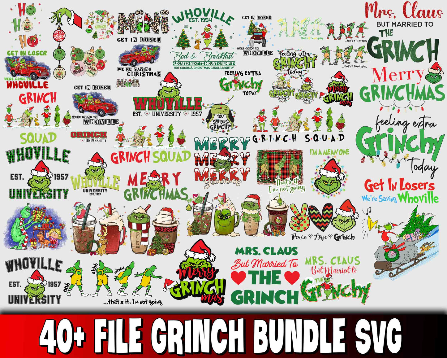 40+ file grinch bundle svg  , grinch  bundle svg dxf eps png , for Cricut, Silhouette, digital, file cut