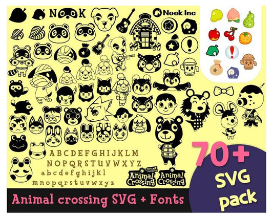 Animal Crossing Bundle svg,180+ files Animal Crossing svg eps png, for Cricut, Silhouette, digital, file cut