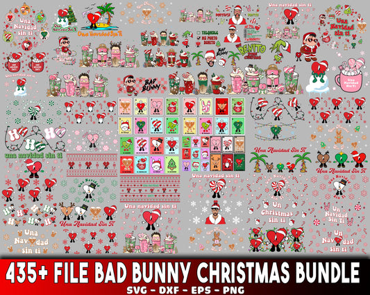 435 +File Bad bunny christmas bundle svg  svg , Mega Bad bunny christmas svg dxf eps png, for Cricut, Silhouette, digital, file cut