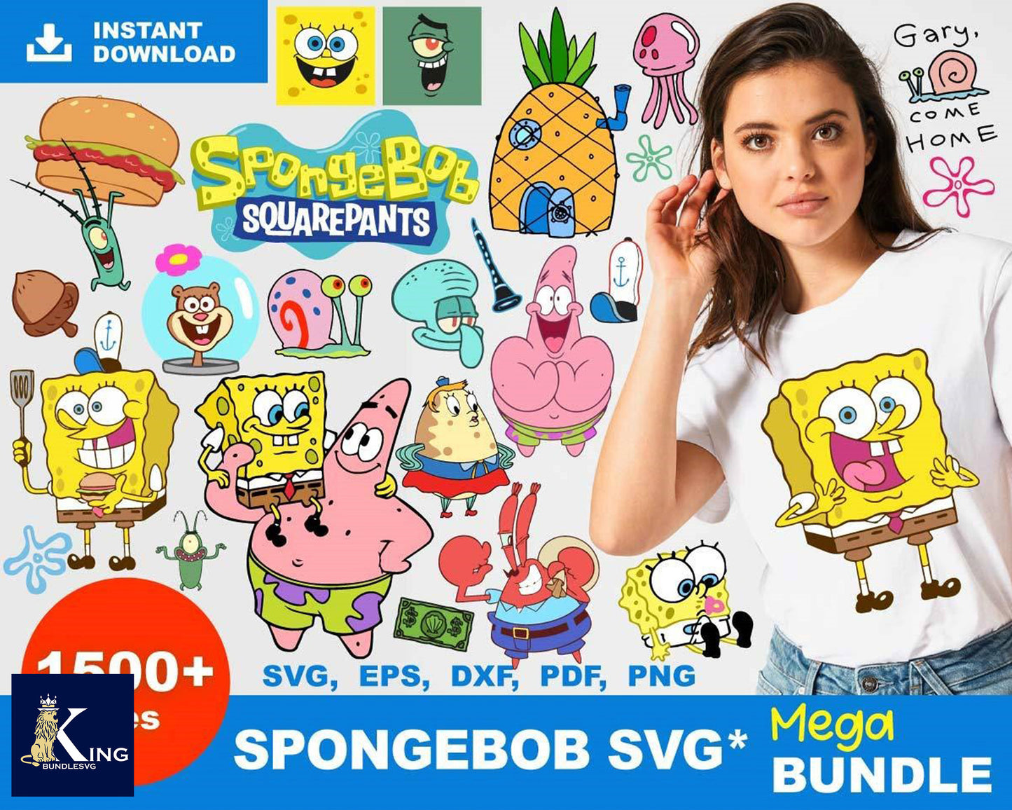 Spongebob Bundle svg,1500+ files Spongebob  svg eps png, for Cricut, Silhouette, digital, file cut