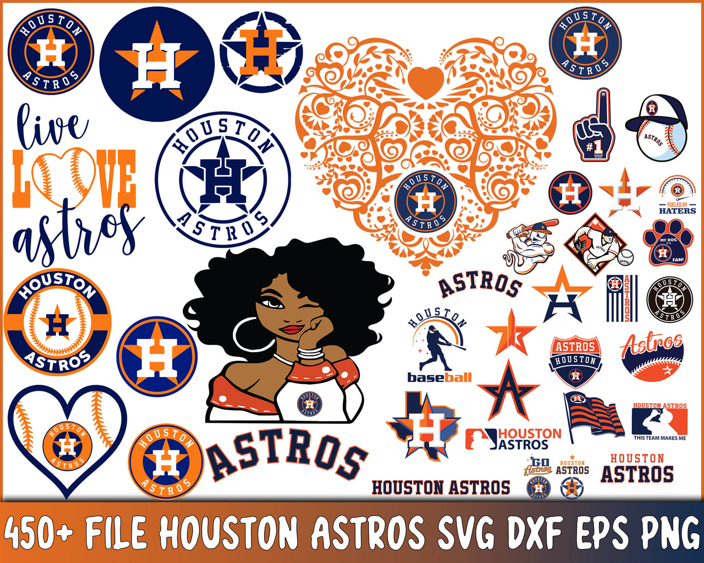 Houston Astros SVG, Baseball SVG, DXF, PNG, EPS, Cut Files For