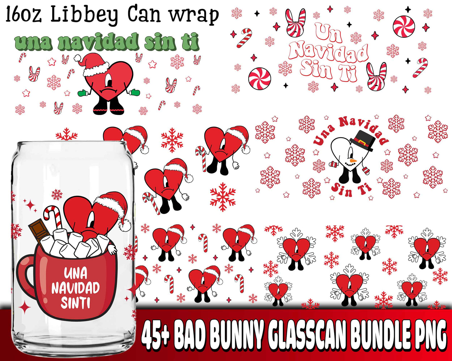 bad bunny christmas bundle PNG , 45+ file bad bunny christmas  PNG , for Cricut, Silhouette, digital, file cut