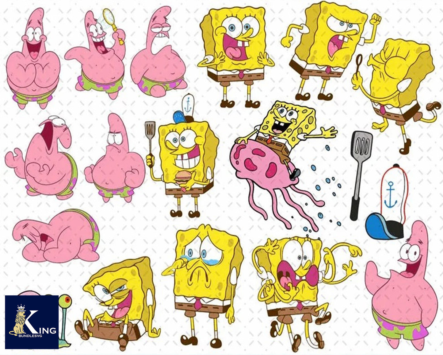 Spongebob Bundle svg,1500+ files Spongebob  svg eps png, for Cricut, Silhouette, digital, file cut