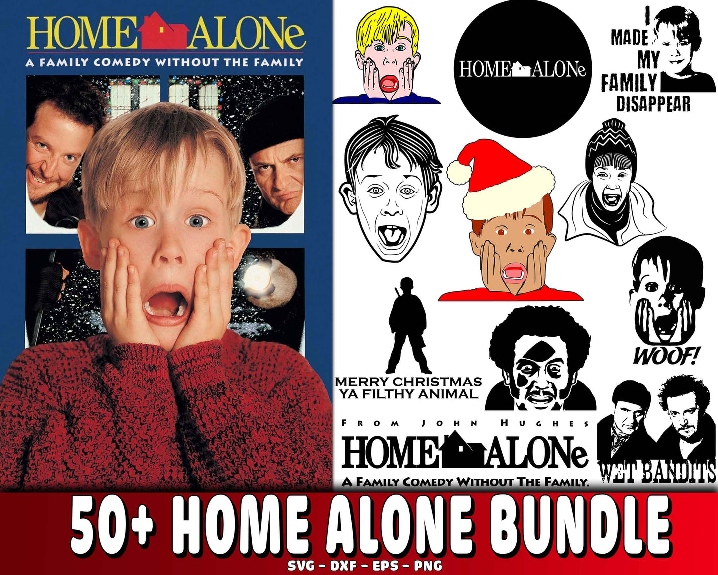 HOME ALONE bundle SVG , 50+ home alone bundle  svg eps png, for Cricut, Silhouette, digital, file cut