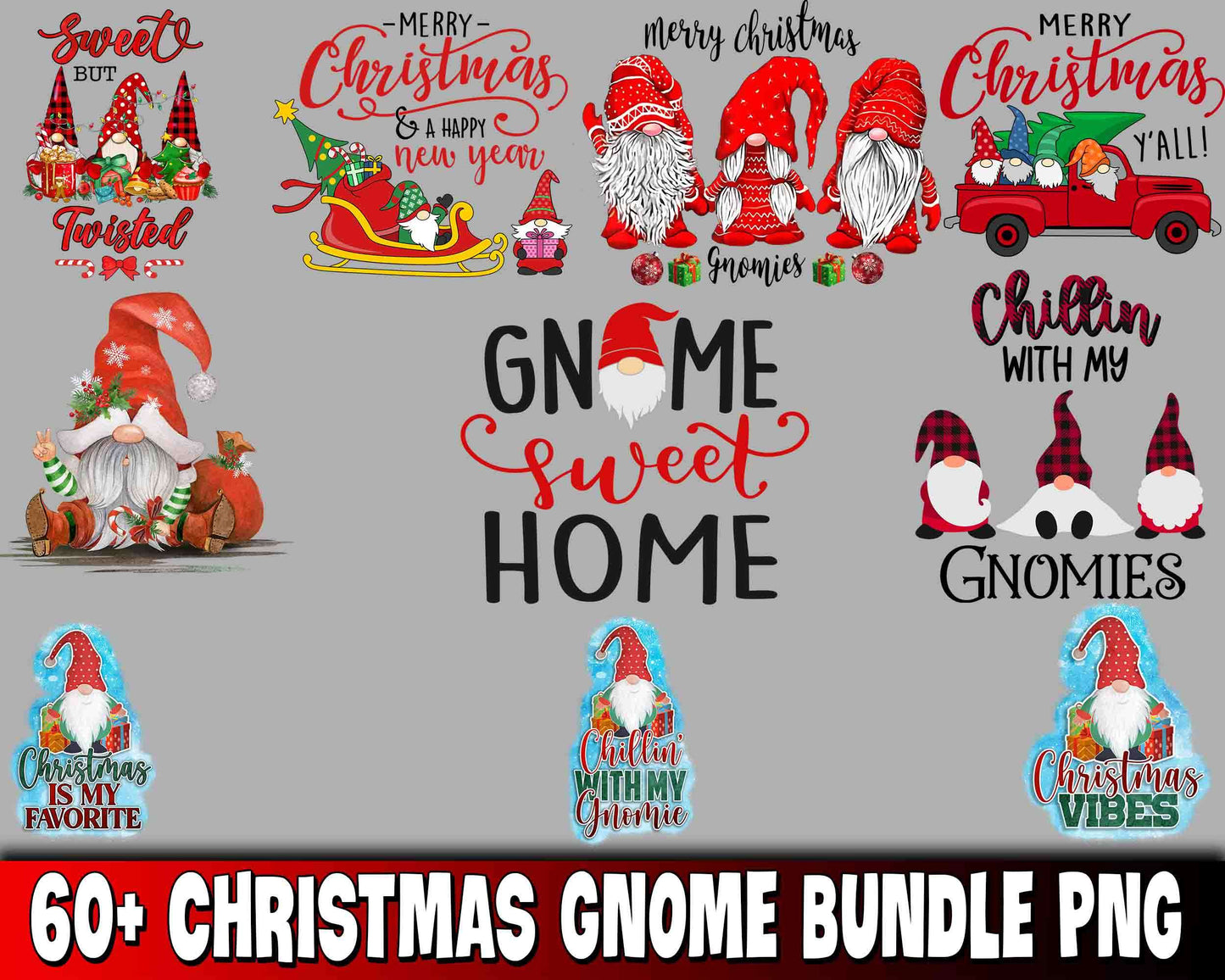 60+ file Christmas Gnome bundle PNG , Mega bundle Christmas Gnome PNG , for Cricut, Silhouette, digital, file cut