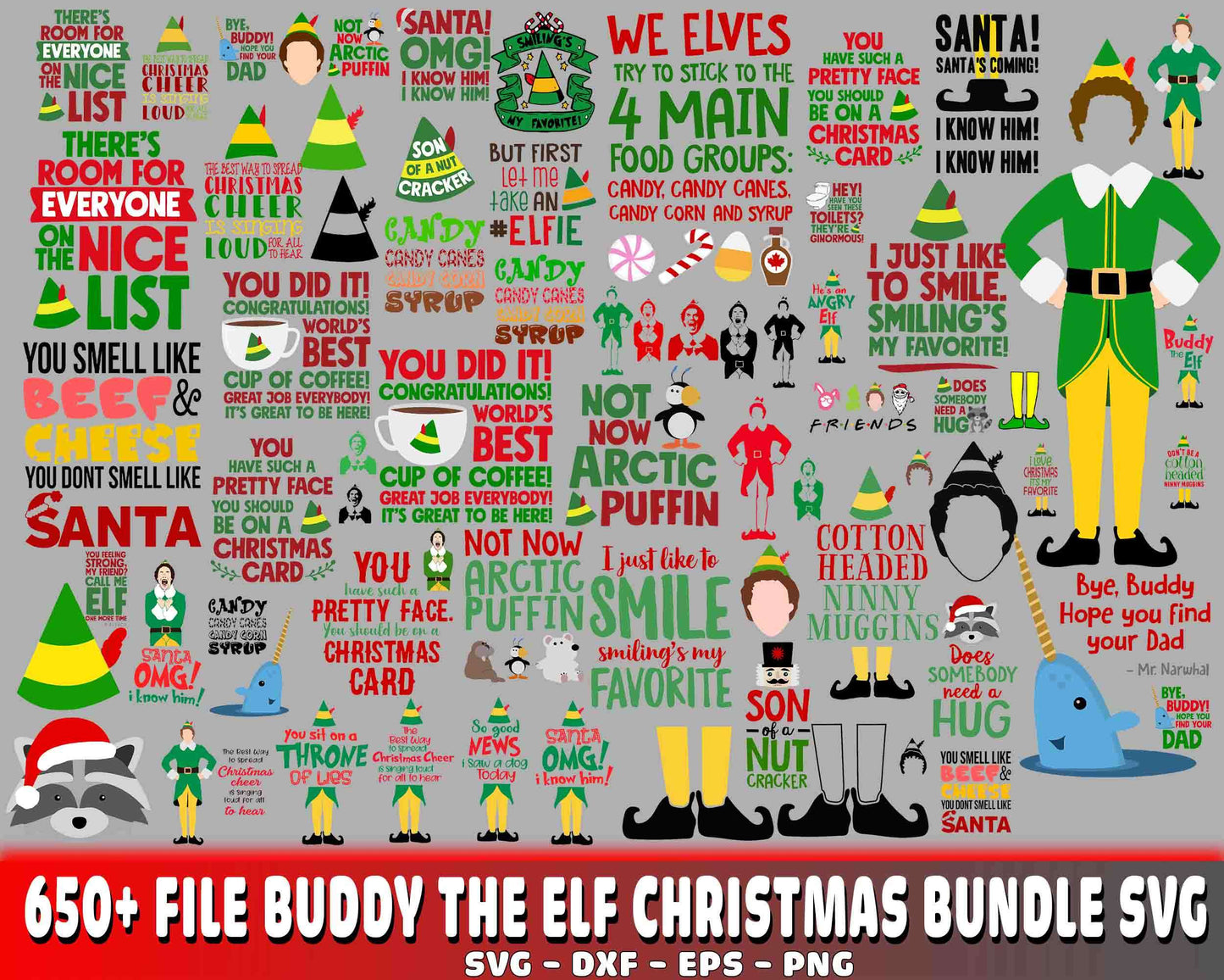 650+ file Buddy The Elf Christmas bundle svg  , Buddy The Elf Christmas bundle svg dxf eps png , for Cricut, Silhouette, digital, file cut